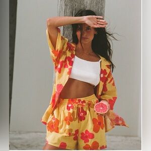 Sabo | Thessy Top & Shorts Set - Romance Flower | Size 4/Small | 100% Cotton